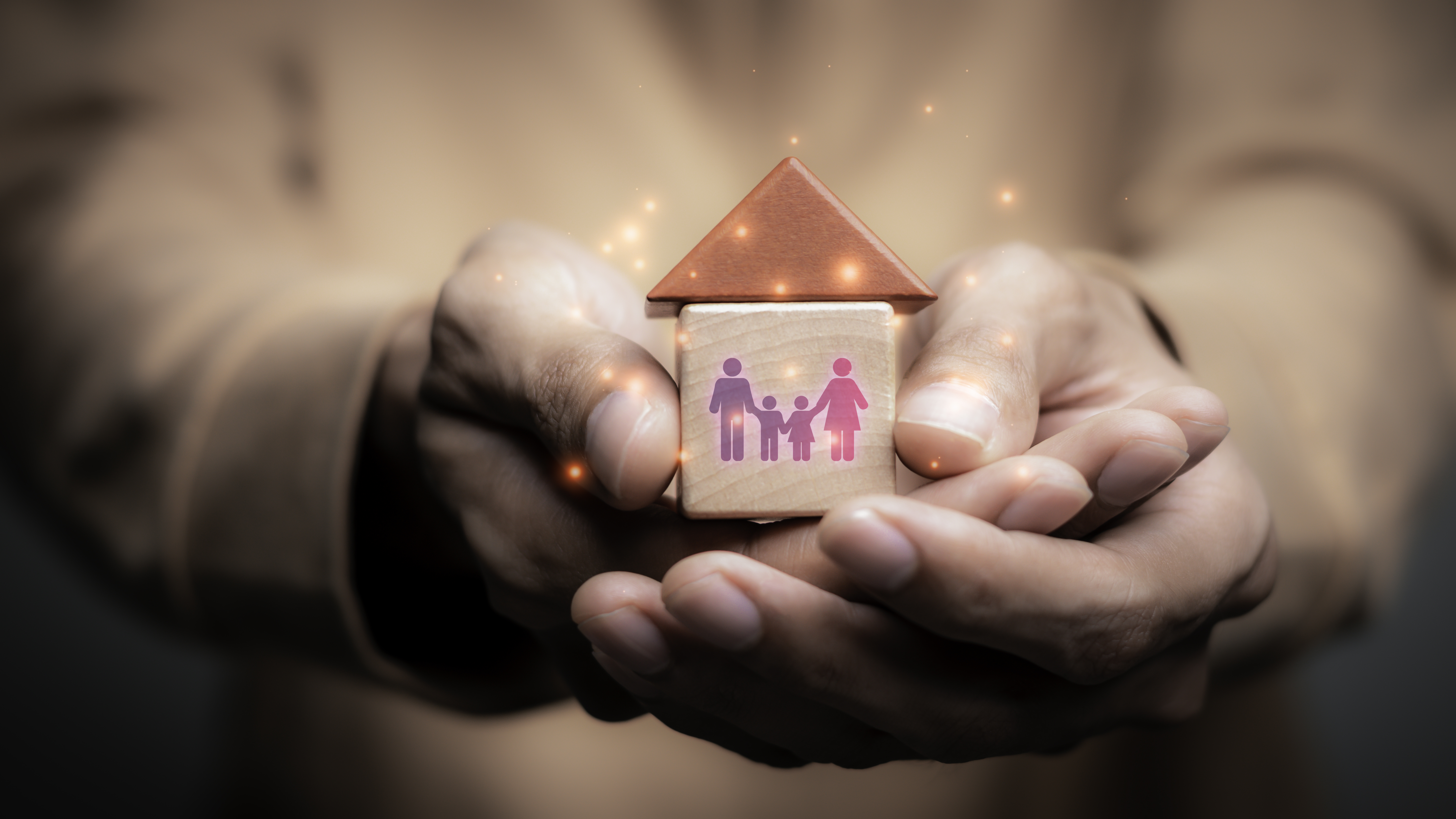 Family protected by a life insurance plan